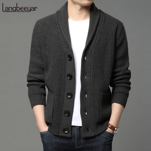 Suéter de lana de alta gama para hombre, chaqueta gruesa de marca a la moda para otoño e invierno, abrigos informales, ropa coreana, 2022 ► Foto 1/6