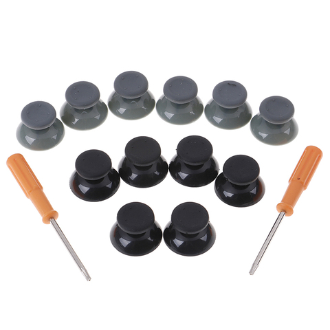 Nuevo 7 unids/set negro gris 3d Stick analógico para Xbox 360 controlador joysticks tapas para X caja 360 Gamepad piezas de reparación con la herramienta ► Foto 1/6