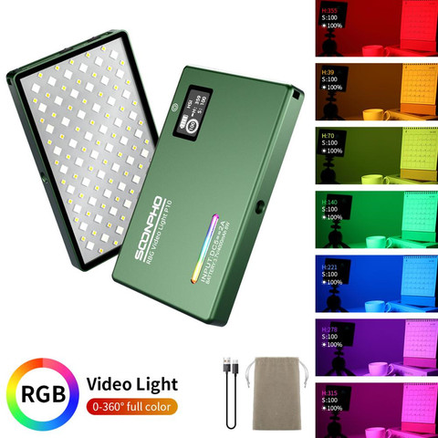 Soonpho-luz de cámara LED RGB a todo Color, Kit de luz de salida de vídeo, 2500K-8500K, Panel de luz bicolor CRI 95 + ► Foto 1/6