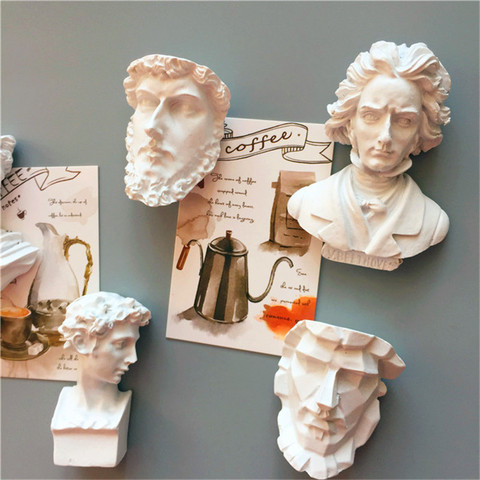 3D imanes de nevera etiqueta resina 1 Uds creativo retrato arte, escultura Beethoven Navidad decoración del hogar ► Foto 1/6