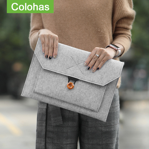 Funda de fieltro para ordenador portátil, carcasa para Macbook Air 13 Pro 11 12, nueva barra táctil de 15 para Xiaomi Mi Notebook 15,6, 14,1, 13,3 ► Foto 1/6