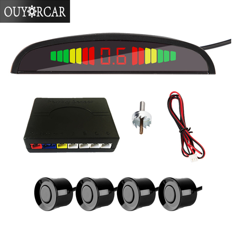 Sistema de detección inteligente Parktronic para coche, pantalla LED, retroiluminación, Radar de aparcamiento, con 4 sensores ► Foto 1/6