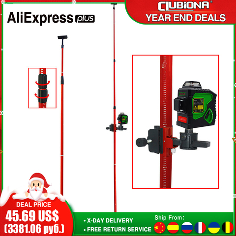 Clubiona-Soporte telescópico máximo 4M, soporte para nivel láser con soporte magnético ► Foto 1/6