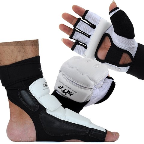 Guantes de protección para niños y adultos, Protector de pie para Taekwondo, soporte para el tobillo, combate, Kickboxing, bota WTF, protección de Palma aprobada ► Foto 1/1