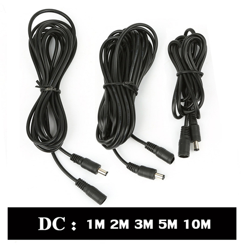 Cable de extensión de CC de 12V, Cable de alimentación hembra macho de 5,5x2,1mm, extensor de 1m, 2m, 3m, 5m, 10m, accesorios de luces Led para cámara CCTV ► Foto 1/6