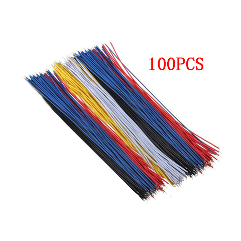 100 unids/set Cable de soldadura de PCB Chapado en estaño 26AWG 20cm Cable de puente con mosca cables de estaño cables conductores 1007-26AWG Cable conector ► Foto 1/3