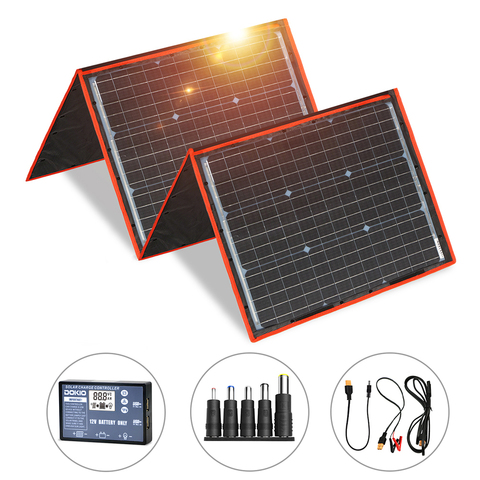 Dokio 18V 160W Panel Solar 12V Flexible plegable Panel Solar usb portátil conjunto de células solares para barcos/Camping fuera de la puerta/coche/RV 150W ► Foto 1/6