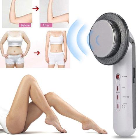 3 en 1 estiramiento facial eléctrico EMS infrarrojo masajeador de cuerpo ultrasónico Dispositivo de ultrasonido adelgazante quemador V máquina de belleza de cara ► Foto 1/6