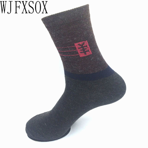 WJFXSOX-Calcetines de algodón peinado para hombre, calcetín informal, de lana, colorido, para negocios, para invierno ► Foto 1/6