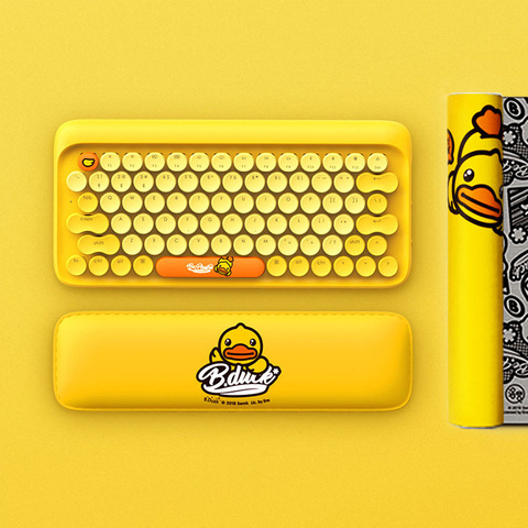 Teclado inalámbrico Bluetooth con diseño de pato amarillo, pequeño ratón amarillo, EHXHY ► Foto 1/6