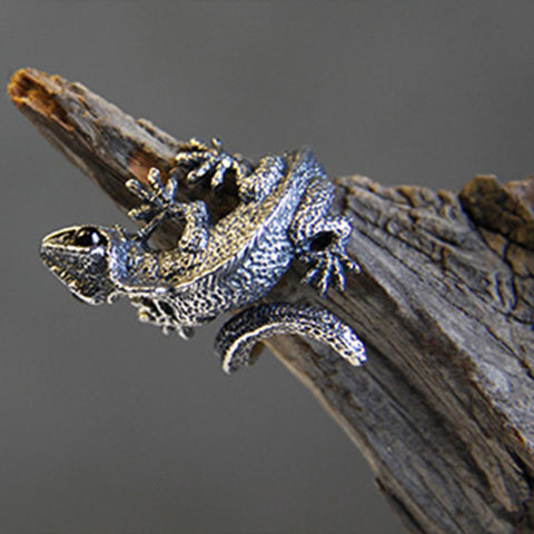 Anillos de lagarto ajustables para hombre y mujer, joyería Vintage, Cabrite, Gecko, camaleón, anola ► Foto 1/2