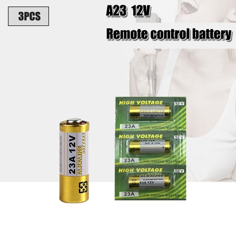 3 unids/pack 23A 12V alarma remota seco Batería alcalina 21/23 23GA A23 L1028 23A para Control remoto ► Foto 1/6