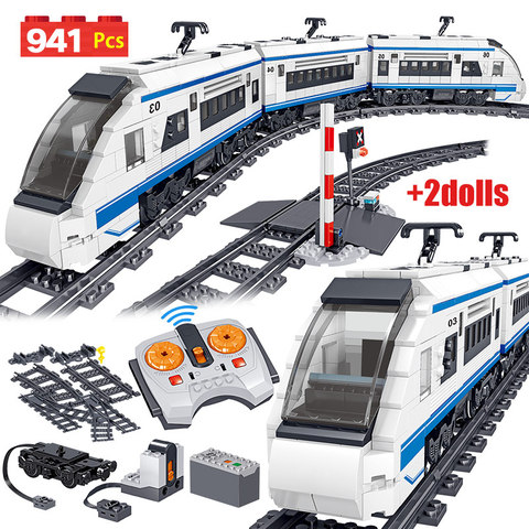 Technic-construcción de un tren de alta velocidad para niños, 941 uds, ciudad, armonía, tren, bloques de construcción, tren, pista, coche, piezas, juguete ► Foto 1/6