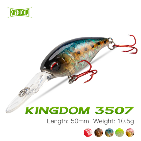 Kingdom Crank Minnow señuelo de pesca 50mm 10,5g flotante duro Swimbait pesca Rattlin Wobblers para Peche Bass trucha, Lucio Trolling ► Foto 1/6