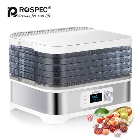 ROSPEC-deshidratador eléctrico de alimentos para el hogar, máquina de secado rápido de acero inoxidable, para frutas, carne y frutas ► Foto 1/6