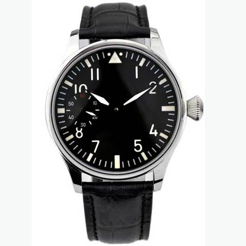 Envío Gratis 44mm clásico negro dial parnis luminoso makrs asia 6497 movimiento relojes mecánicos cuerda manual hombres reloj PA01 ► Foto 1/5