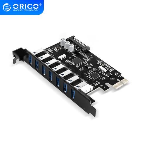 ORICO PVU3-7U USB 3,0 tarjeta pci-express/tarjeta controladora Host adaptador de tarjeta de expansión de 7 puertos ► Foto 1/6