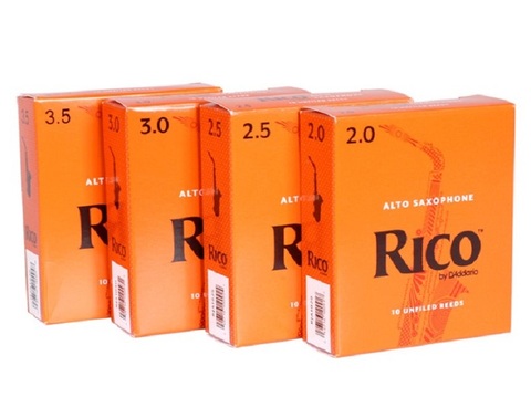 Rico by D'Addario saxofón Alto saxofón Cañas, fuerza 2,0/2,5/3,0/3,5, paquete de 10 o paquete de 1, comprar 3 o más, obtener sellado al vacío mejorado ► Foto 1/5