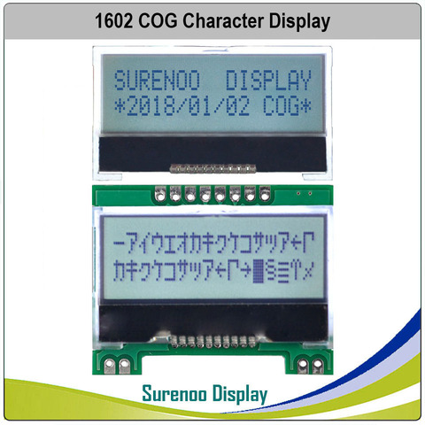 Módulo LCD de personajes serie SPI, 162 16X2 1602 COG ST7032S, pantalla LCM FSTN positive con retroiluminación LED blanca ► Foto 1/6