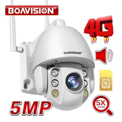 Mini cámara domo PTZ inalámbrica con tarjeta SIM de 2MP, 3G, 4G, 1080P, 5MP, Zoom 5X para exteriores, lente fija de 4mm, Audio bidireccional, cámara de seguridad CCTV ► Foto 1/6