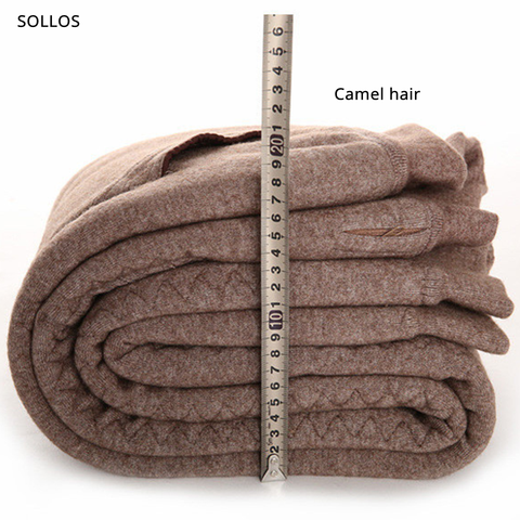 Pelo camello 100% forro polar gruesa legins invierno de hombre