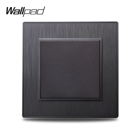 Wallpad-Interruptor de luz de pared S6, 1 entrada y 1 vía, negro, plateado y dorado, eléctrico, balancín, PC cepillado ► Foto 1/6