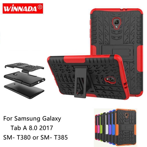 Para Samsung galaxy Tab 8,0 CASO DE 2017 SM-T380 T385 Tablet armadura funda de silicona TPU + PC cubierta de soporte a prueba de golpes capa + película + pluma ► Foto 1/6