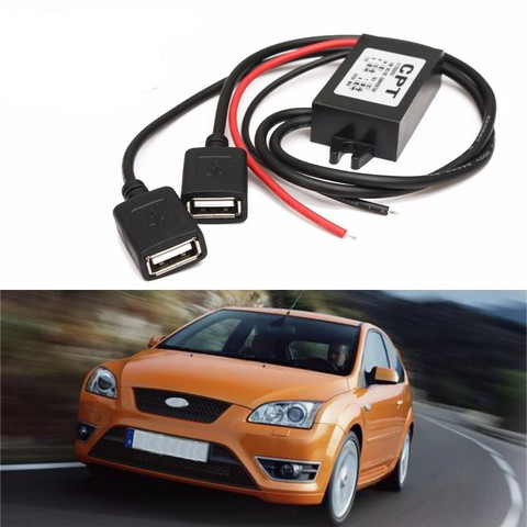 Autoleader 12V a 5V USB Dual conversor adaptador de corriente Módulo de Cable de conector de alimentación de cargador de coche para salida USB Dual ► Foto 1/6