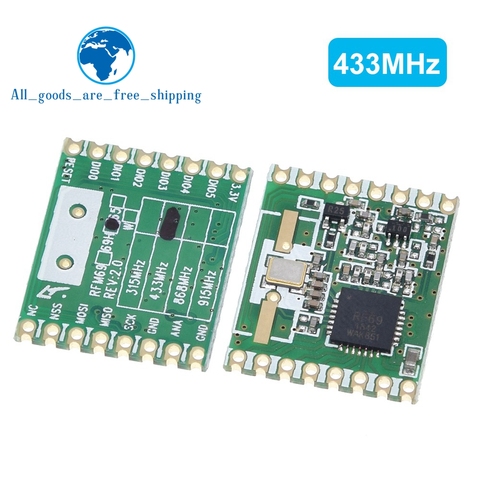 TZT RFM69HW 868Mhz/433Mhz/915Mhz + 20dBm transceptor inalámbrico HopeRF 868S2 módulo para remoto/HM ► Foto 1/6