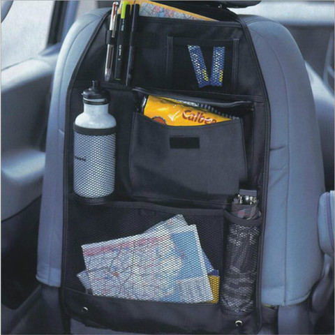 Organizador Universal impermeable para asiento trasero de coche, bolsa de almacenamiento, bolsillo múltiple, accesorio para colgar, surtido, negro, 58x38cm ► Foto 1/6