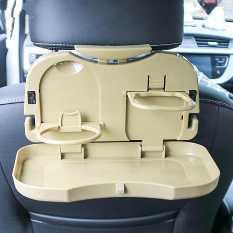 Mesa plegable para coche, bandeja para taza de comida y bebidas, soporte para taza de coche, asiento trasero, soporte para bebidas, escritorio, organizador de estilismo para coche ► Foto 1/6