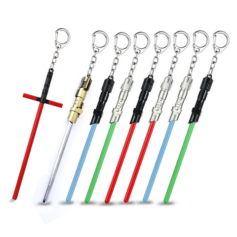 LLavero de sable de luz de Star Wars para hombre y mujer, llavero de Metal colgante para llave de coche, joyería de Cosplay, regalo ► Foto 1/6