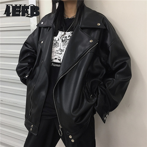 IEFB/desgaste de los hombres de la primavera de 2022 de moda ropa nueva negro de cuero de la PU de gran tamaño chaqueta cremallera coreano abrigo de hip hop 9Y1188 ► Foto 1/6