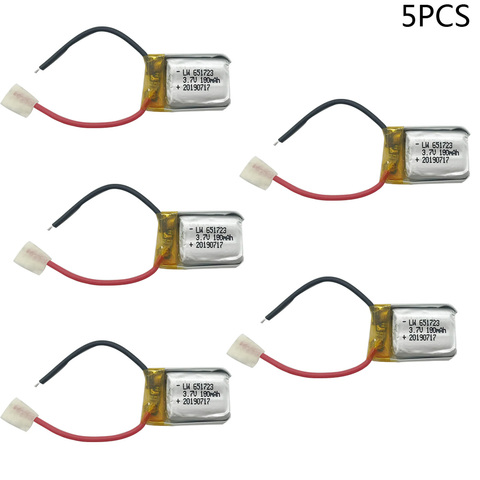 5 uds. De batería Lipo de 3,7 V y 180mAh para Syma S107G, S109G, S111G, S105, S107, S109, accesorios para helicóptero de control remoto, batería de 3,7 V ► Foto 1/6