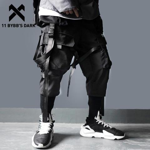11 BYBB'S DARK Ribbons Multi bolsillos Cargo pantalones hombres Harajuku Casual Track pantalones ropa informal estilo Hip Hop Techwear pantalones Joggers hombres ► Foto 1/6