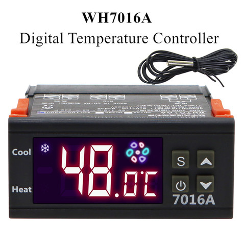 Controlador de temperatura Digital 7016A, Control de temperatura de alta potencia 30A, termostato de refrigeración de calefacción, Sensor NTC, 40% de descuento ► Foto 1/6