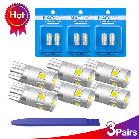 NAO 2x t10 LLEVÓ el Bulbo w5w led Luces Del Coche de La Lámpara Interior Super Brillante 1.6 W 5 led 3030 SMD 194 168 12 V 6000 K Blanco Naranja Intermitente ► Foto 1/6