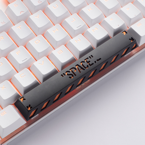 Holyoops-Barra espaciadora Artisan Keycap CNC, aluminio anodizado, Compatible con interruptores Cherry MX, negro, naranja, morado, verde, retroiluminado, 6.25u ► Foto 1/1