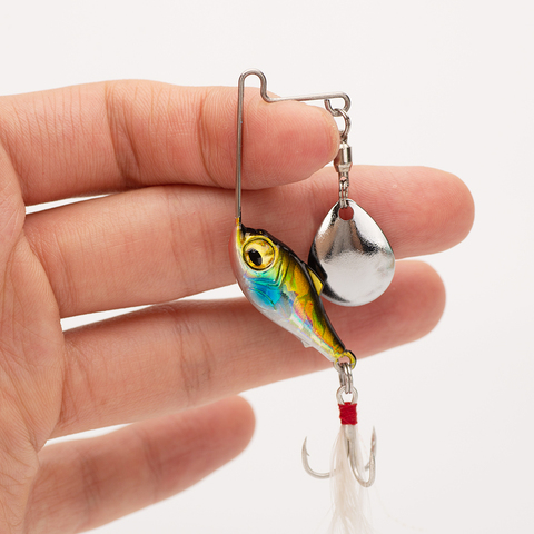 Señuelo de Metal para pesca, cuchara giratoria con anzuelos triples, 10g, 15g, 20g, lentejuelas, Crankbait ► Foto 1/5