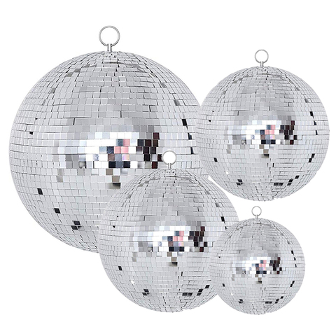 Thrisdar 20CM 25CM 30CM de vidrio espejo giratorio bola Motor reflexión Bola de espejo para discoteca fiesta decoración de adornos de Navidad ► Foto 1/6