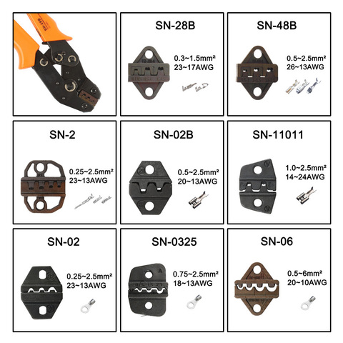 Juego de troqueles MINI estilo europeo para alicates de engaste SN SN48B serie engarzado a mano y para SN28B SN02B SN11011 SN02 SN0325 SN06 ► Foto 1/3