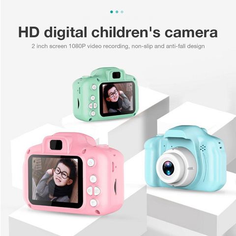 Minicámara de dibujos animados para niños, cámara Digital SLR de 2 pulgadas con pantalla HD, juguetes educativos ► Foto 1/6