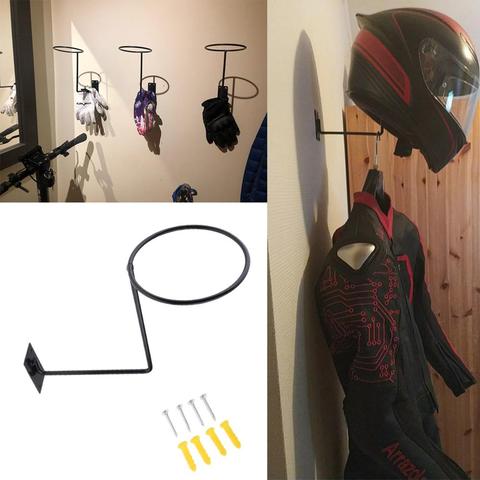 Perchero de acero para casco de motocicleta, gancho de pared para abrigos, sombreros, gorras, casco, negro ► Foto 1/6