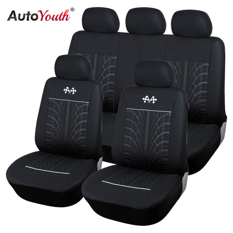 AUTOYOUTH-Fundas de asientos de coche deportivos, talla para vehículos universal, protectores de asientos de coche, accesorios de interior, para Toyota Corolla, RAV4 NEGRO ► Foto 1/5