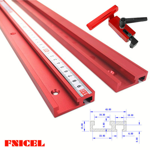 Chute-Herramienta de carpintería con tope de inglete para mesa trabajo, modelo 45T, carril en T, aleación de aluminio ► Foto 1/6