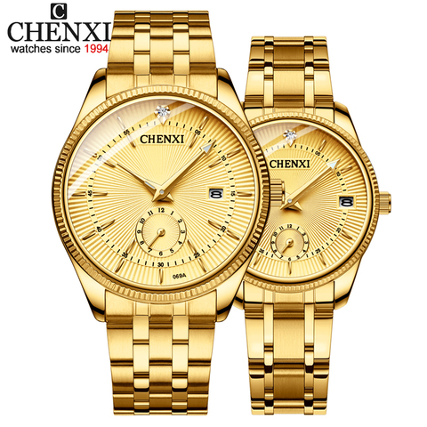 CHENXI, reloj de pulsera de oro para hombres, relojes de marca superior de lujo de cuarzo, reloj de pulsera para amantes, reloj de vestir a la moda, reloj Masculino ► Foto 1/6