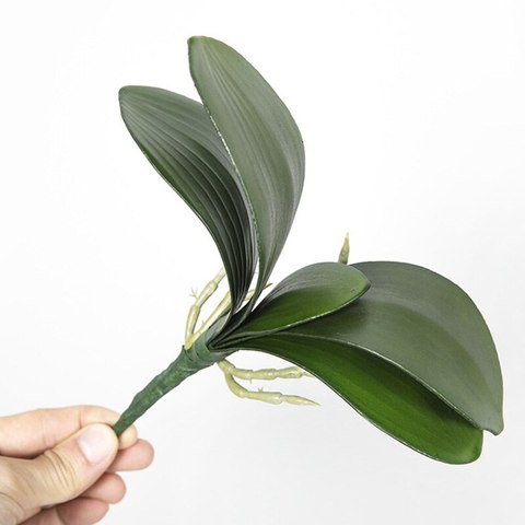 Phalaenopsis-planta con hojas artificiales, decoración de flores, Material adicional, hojas de orquídeas, decoración de cafetería, boda, novia ► Foto 1/6