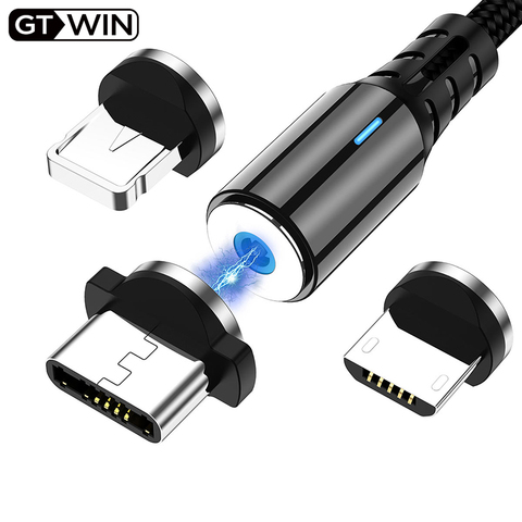 GTWIN magnética Cable de carga rápida USB Cable de tipo C imán de cordón Micro USB de carga de datos Cable de teléfono Cable de cargador USB ► Foto 1/6