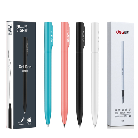 NUSIGN Gel pluma 0,5 MM recarga para Xiaomi rotuladores de colores plumas neutrales interruptor giratorio bolígrafo para escritura suave para oficina, hogar, colegio ► Foto 1/6