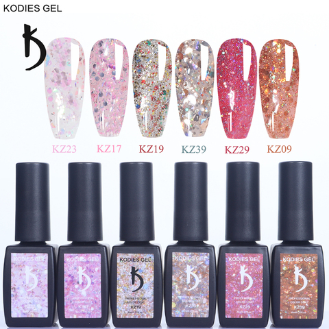 KODIES-GEL esmalte de uñas en Gel con purpurina, brillo de diamante, lentejuelas UV, pintura holográfica, Color, esmalte para decoración de uñas, manicura para mujer ► Foto 1/6